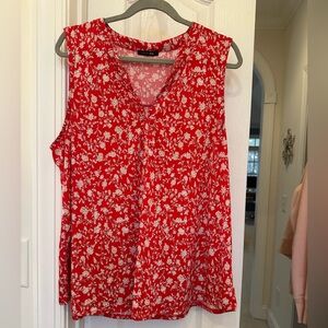 Papermoon Floral Red Sleeveless Top 1X